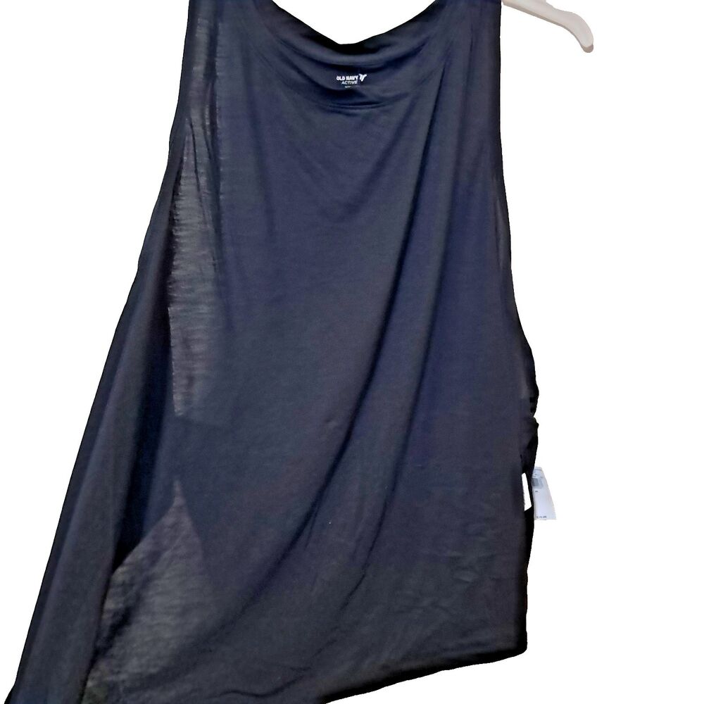Old Navy 4X Active Ultralite Tank Workout Top Shirt Tee Black Slit Side Mesh